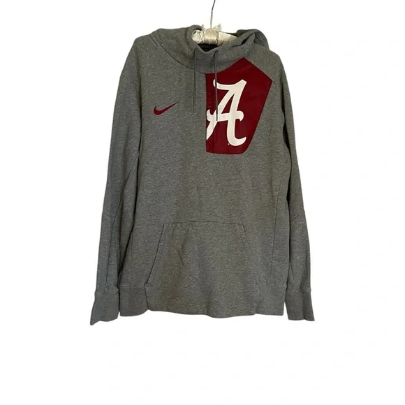 Nike Alabama Crimson Tide Fly Rush Mens Hoodie Heather Gray Sz L Pullover Swoosh - Picture 2 of 11